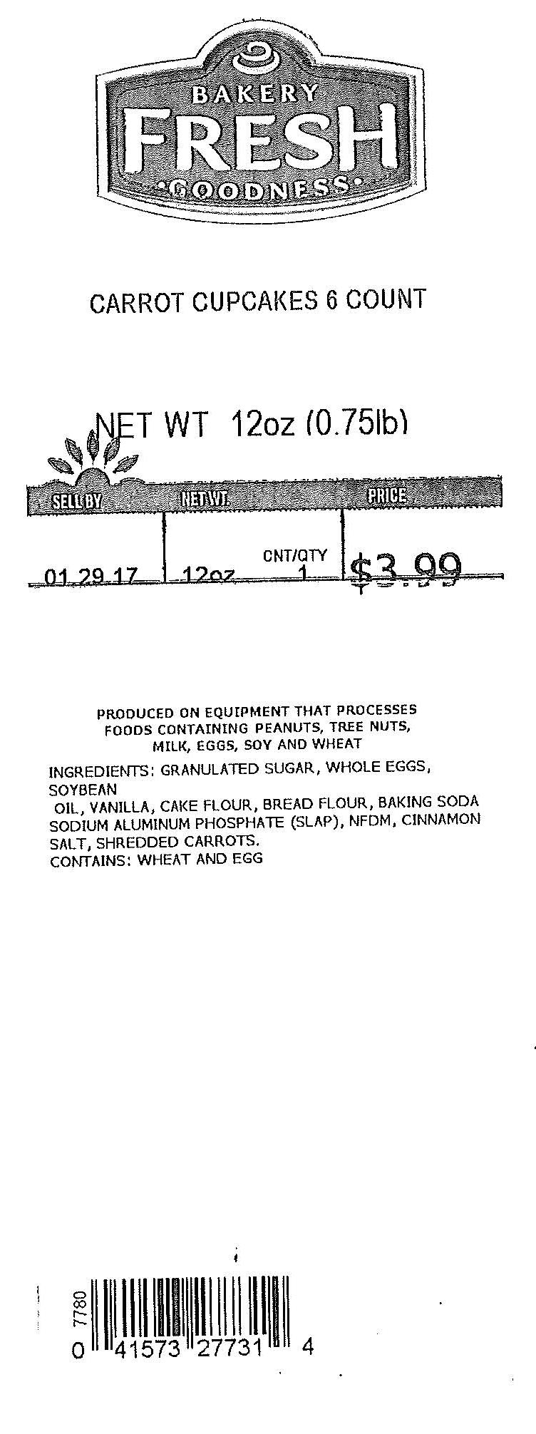 Fred Meyer Recalls Bakery Fresh Goodness Carrot Cupcakes Due to Undeclared Allergens